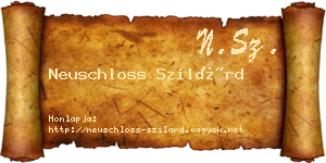 Neuschloss Szilárd névjegykártya